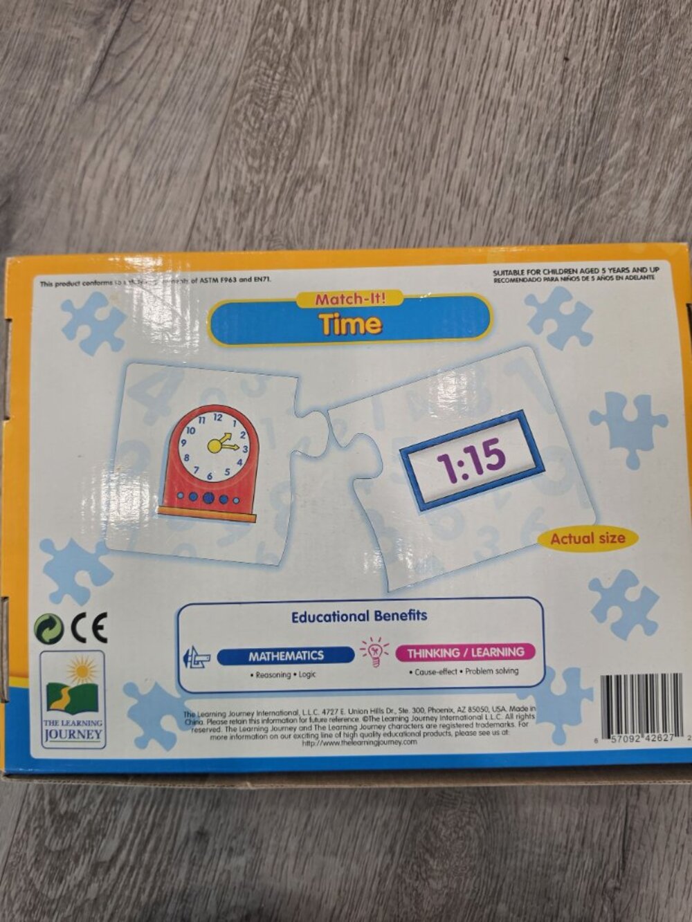 Match-It! Time Puzzle Self-Correcting Pieces Educational Learning Toy Teaches - Picture 2 of 4